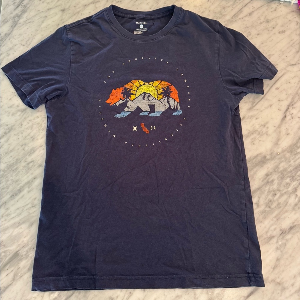 Hurley Men’s Small Navy Blue CA Graphic Tee